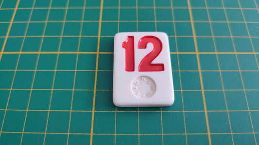 Tuile numéro 12 douze rouge pièce détachée jeu de société Rummikub Le rami des chiffres XXL #E60