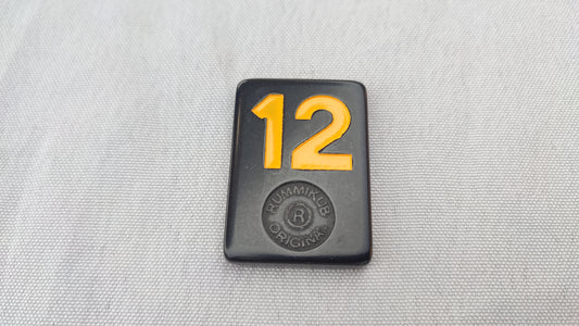 Tuile numéro 12 jaune orange Rummikub Black Edition Goliath Pièce détachée #E73