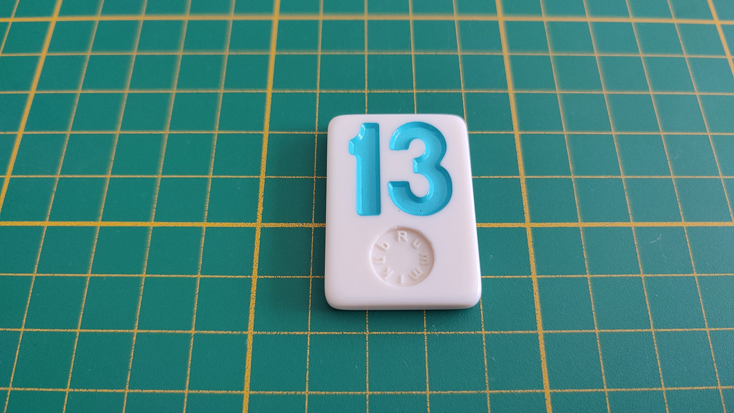 Tuile numéro 13 treize bleu pièce détachée jeu de société Rummikub Le rami des chiffres XXL #E60