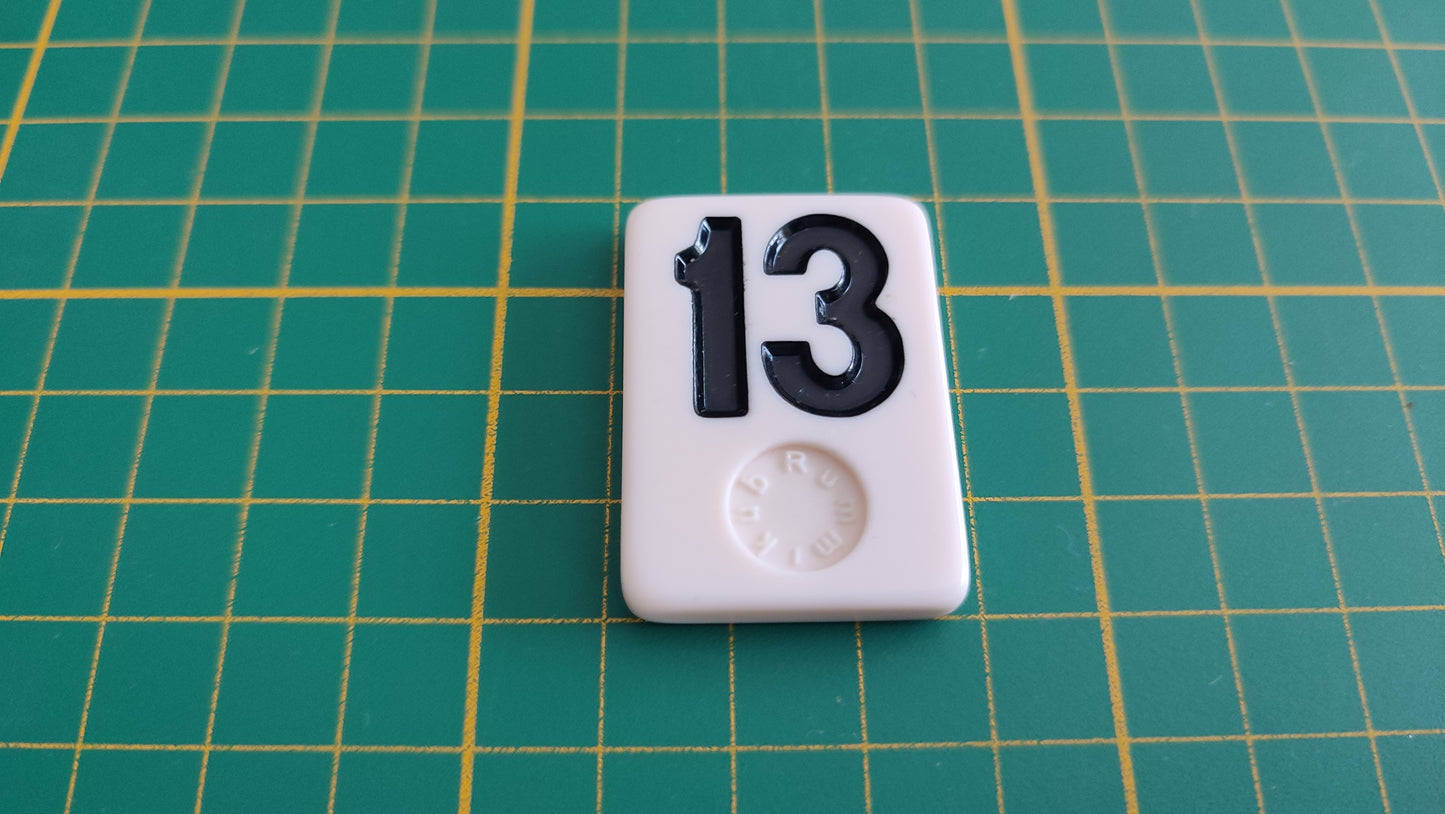 Tuile numéro 13 treize noir pièce détachée jeu de société Rummikub Le rami des chiffres XXL #E60