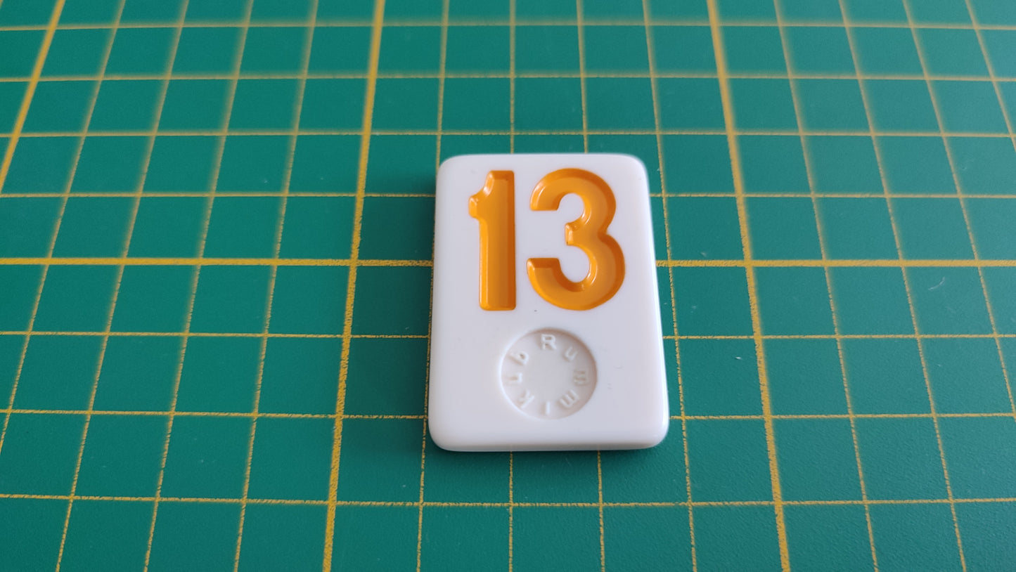 Tuile numéro 13 treize orange pièce détachée jeu de société Rummikub Le rami des chiffres XXL #E60