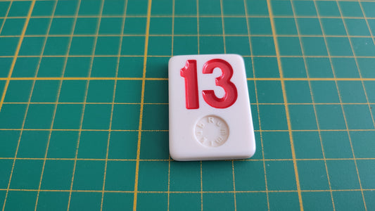 Tuile numéro 13 treize rouge pièce détachée jeu de société Rummikub Le rami des chiffres XXL #E60