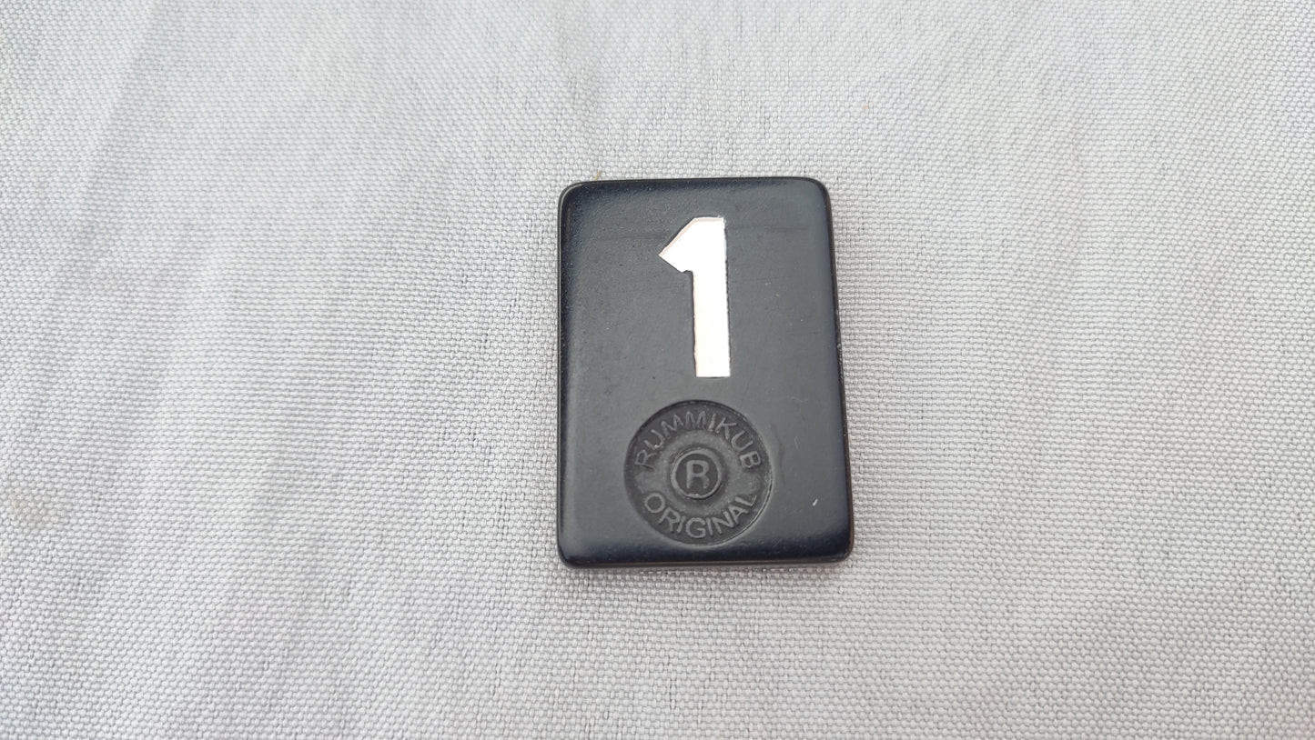 Tuile numéro 1 blanche Rummikub Black Edition Goliath Pièce détachée #E73
