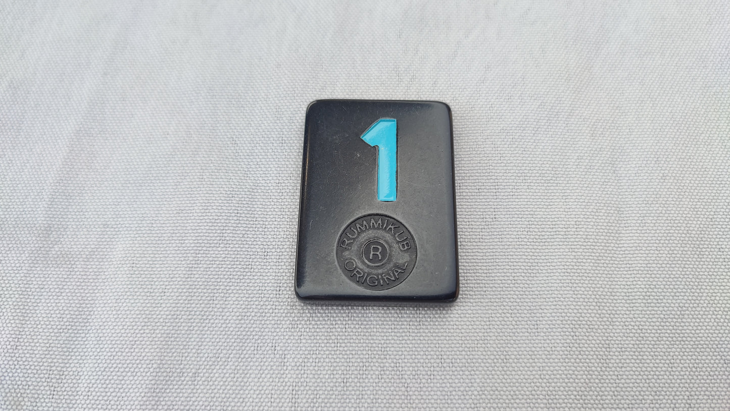 Tuile numéro 1 bleue Rummikub Black Edition Goliath Pièce détachée #E73
