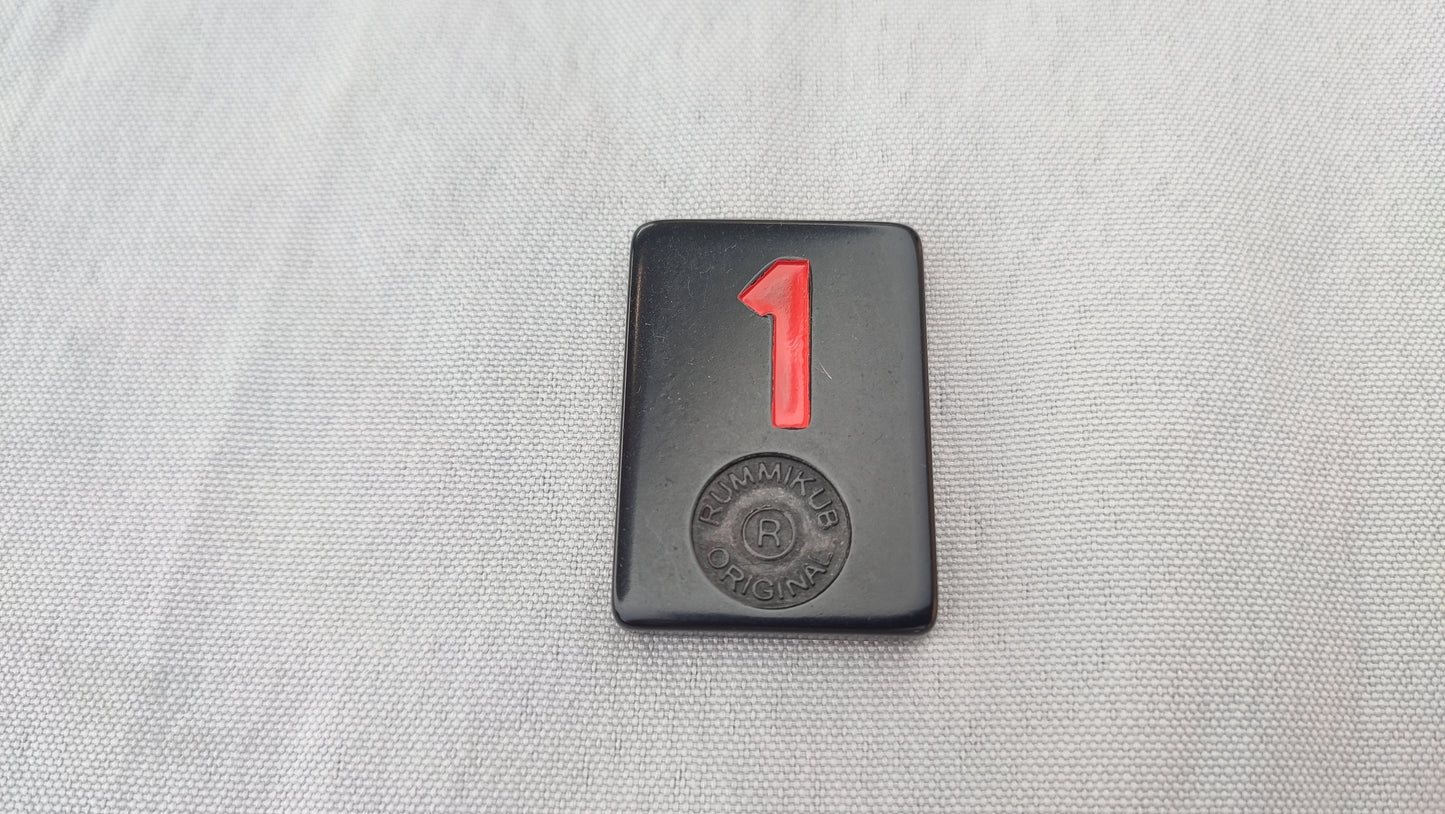 Tuile numéro 1 rouge Rummikub Black Edition Goliath Pièce détachée #E73
