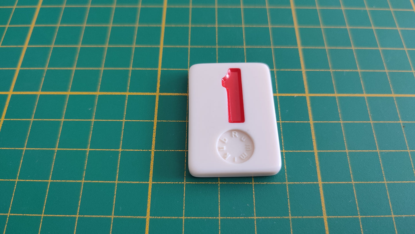Tuile numéro 1 un rouge pièce détachée jeu de société Rummikub Le rami des chiffres XXL #E60
