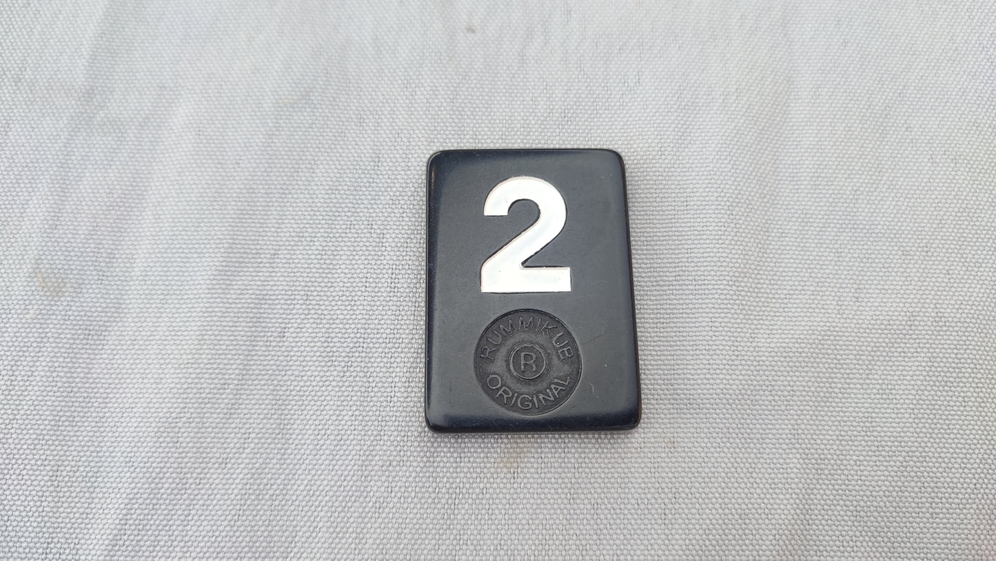 Tuile numéro 2 blanche Rummikub Black Edition Goliath Pièce détachée #E73