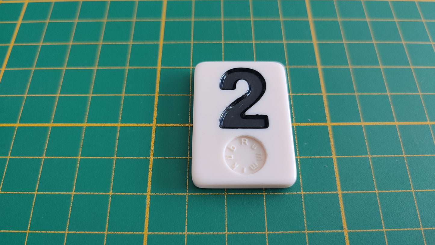 Tuile numéro 2 deux noir pièce détachée jeu de société Rummikub Le rami des chiffres XXL #E60