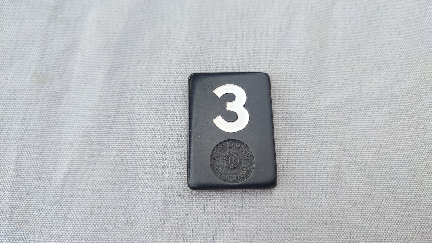Tuile numéro 3 blanche Rummikub Black Edition Goliath Pièce détachée #E73