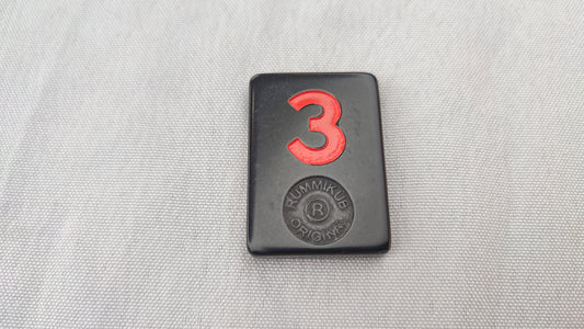 Tuile numéro 3 rouge Rummikub Black Edition Goliath Pièce détachée #E73