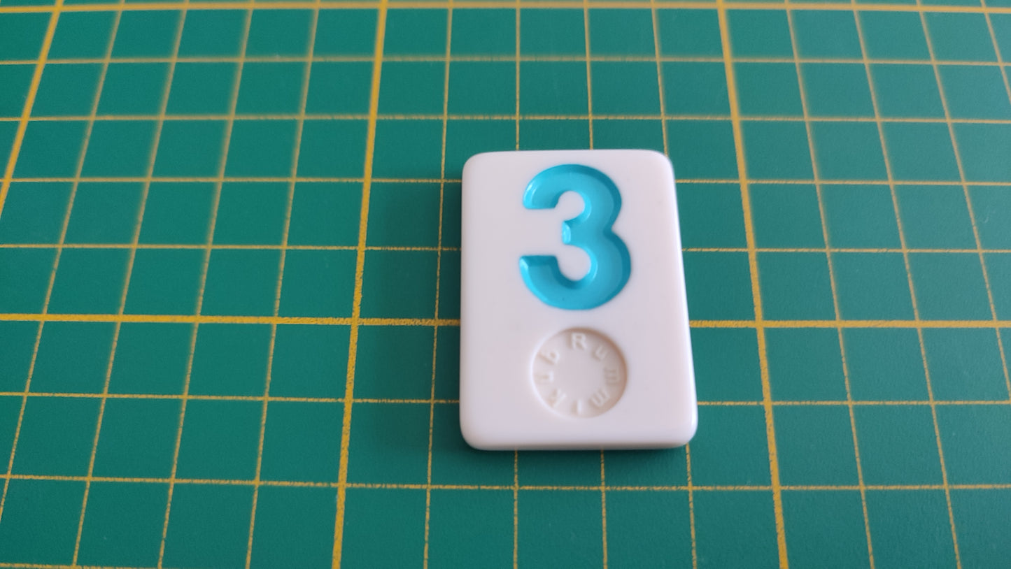 Tuile numéro 3 trois bleu pièce détachée jeu de société Rummikub Le rami des chiffres XXL #E60