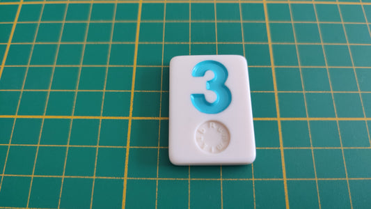 Tuile numéro 3 trois bleu pièce détachée jeu de société Rummikub Le rami des chiffres XXL #E60