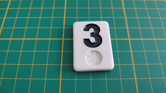 Tuile numéro 3 trois noir pièce détachée jeu de société Rummikub Le rami des chiffres XXL #E60