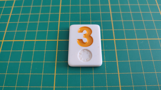 Tuile numéro 3 trois orange pièce détachée jeu de société Rummikub Le rami des chiffres XXL #E60