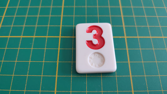 Tuile numéro 3 trois rouge pièce détachée jeu de société Rummikub Le rami des chiffres XXL #E60
