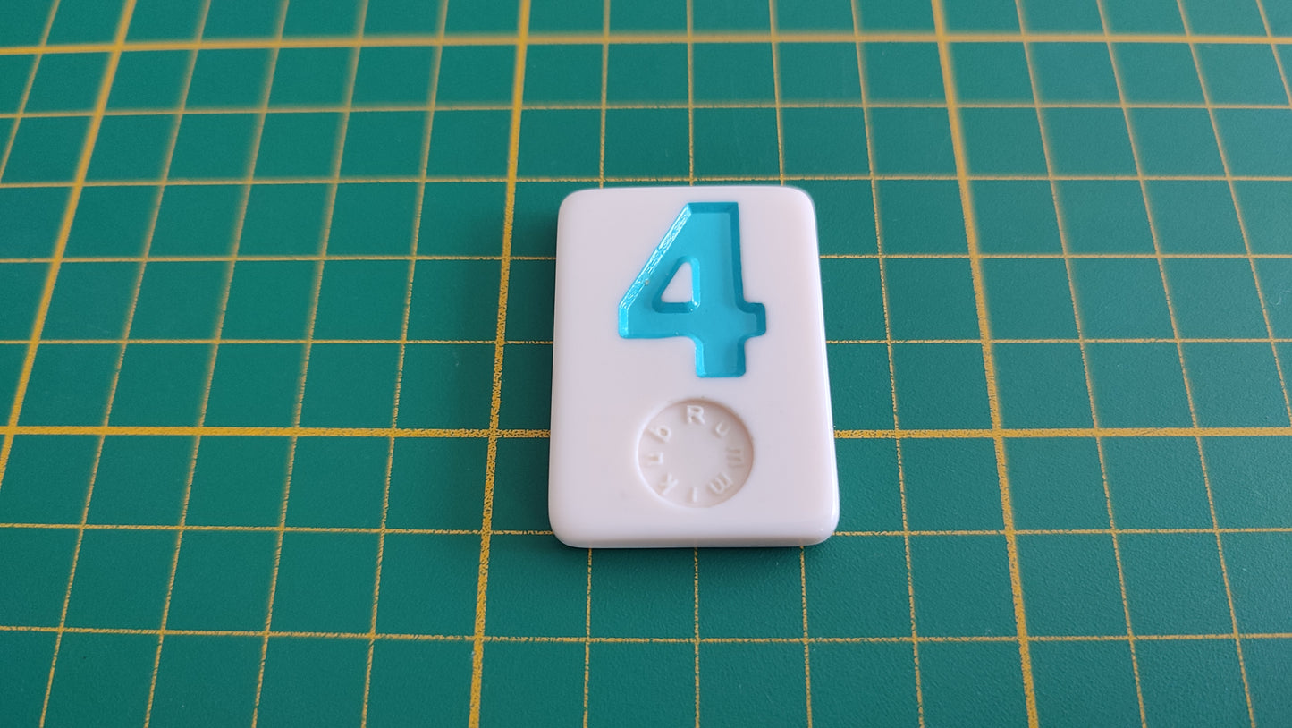 Tuile numéro 4 quatre bleu pièce détachée jeu de société Rummikub Le rami des chiffres XXL #E60