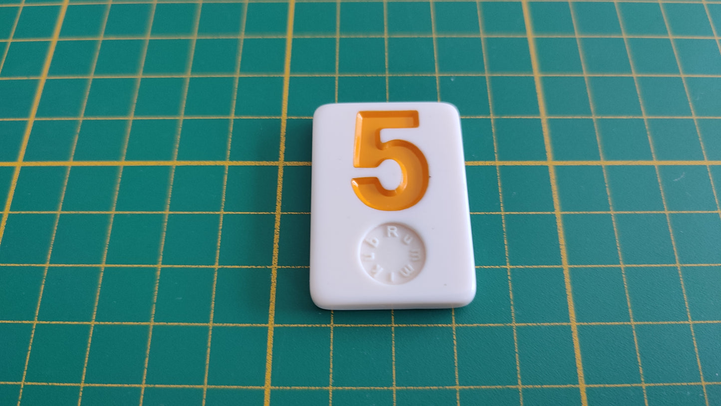 Tuile numéro 5 cinq orange pièce détachée jeu de société Rummikub Le rami des chiffres XXL #E60