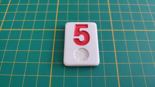 Tuile numéro 5 cinq rouge pièce détachée jeu de société Rummikub Le rami des chiffres XXL #E60