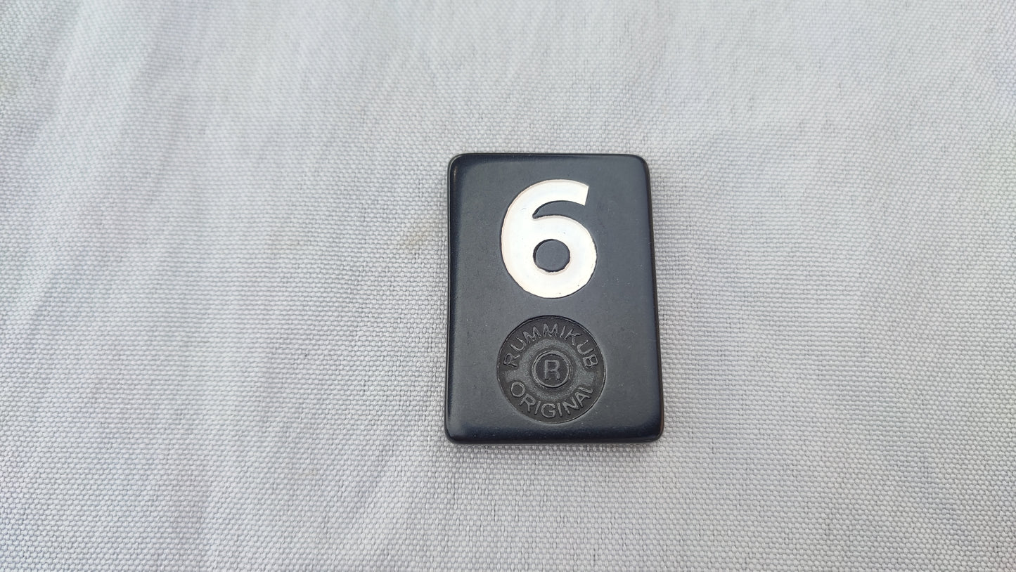 Tuile numéro 6 blanche Rummikub Black Edition Goliath Pièce détachée #E73