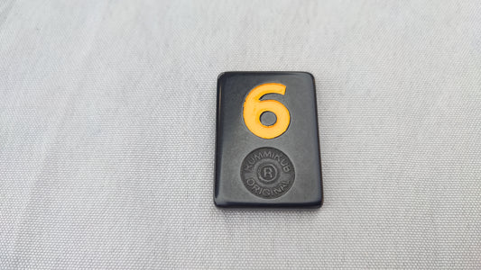 Tuile numéro 6 jaune orange Rummikub Black Edition Goliath Pièce détachée #E73