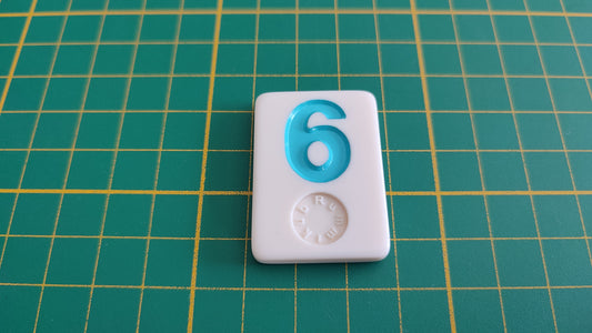 Tuile numéro 6 six bleu pièce détachée jeu de société Rummikub Le rami des chiffres XXL #E60