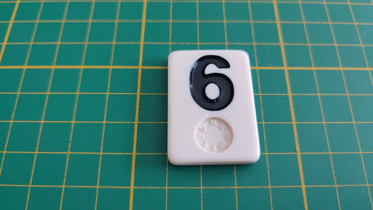 Tuile numéro 6 six noir pièce détachée jeu de société Rummikub Le rami des chiffres XXL #E60