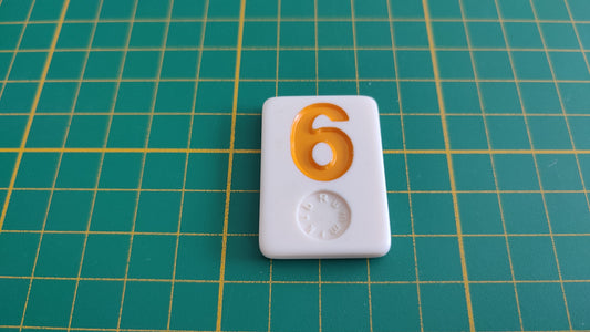 Tuile numéro 6 six orange pièce détachée jeu de société Rummikub Le rami des chiffres XXL #E60
