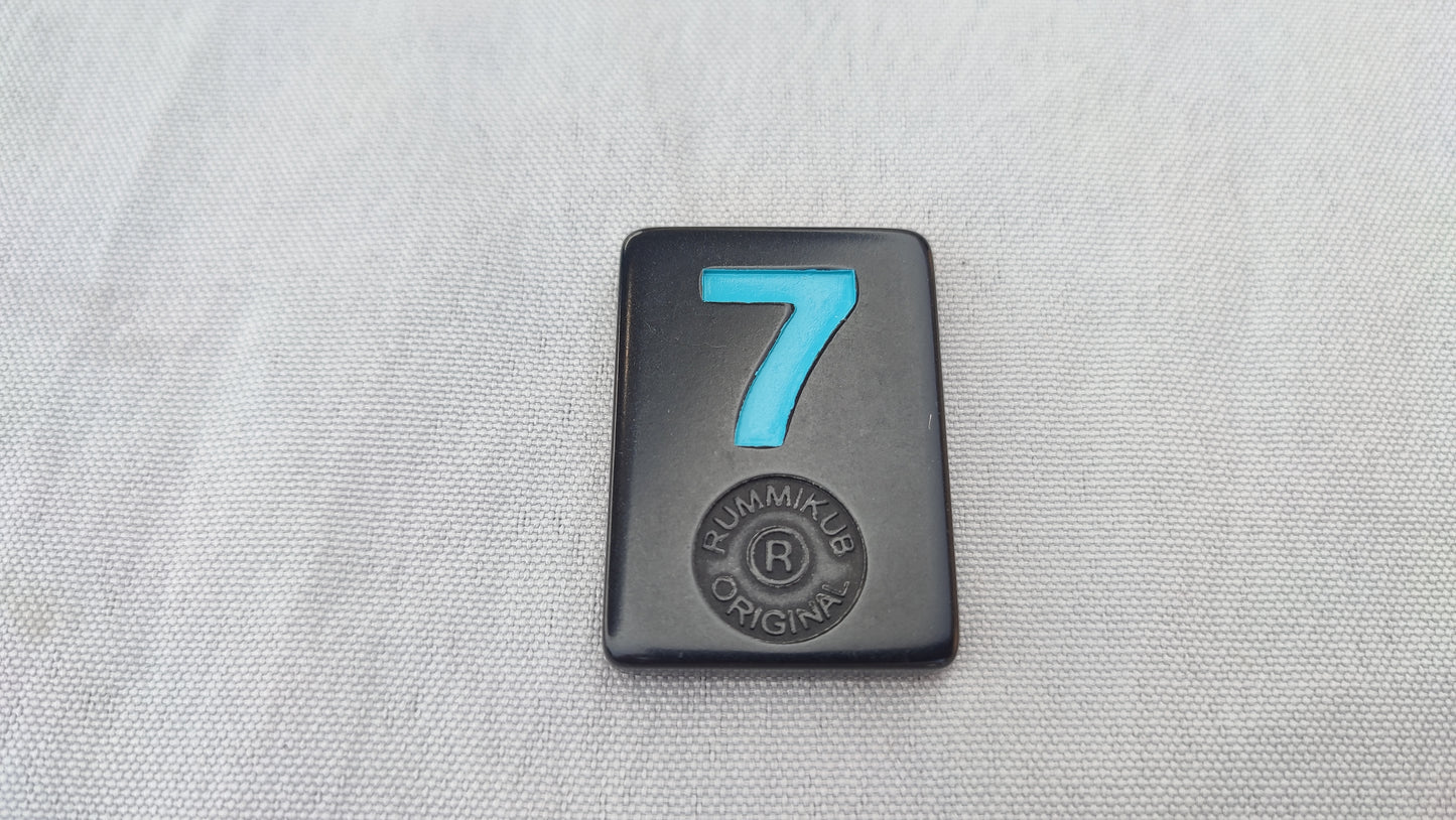 Tuile numéro 7 bleue Rummikub Black Edition Goliath Pièce détachée #E73