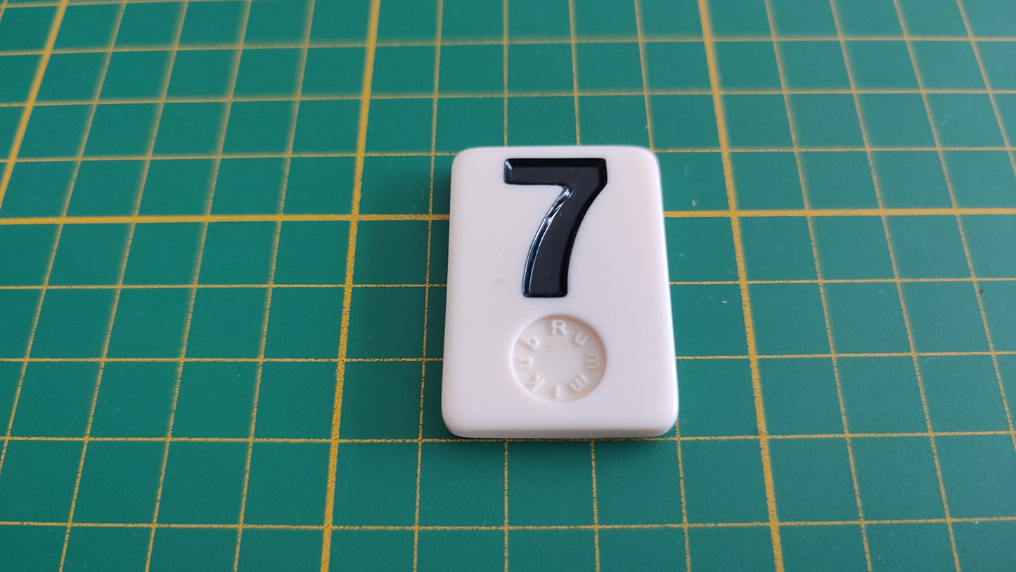 Tuile numéro 7 sept noir pièce détachée jeu de société Rummikub Le rami des chiffres XXL #E60