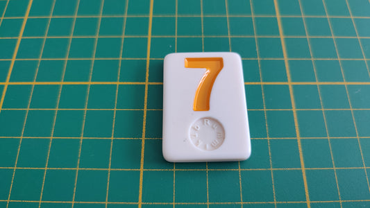 Tuile numéro 7 sept orange pièce détachée jeu de société Rummikub Le rami des chiffres XXL #E60