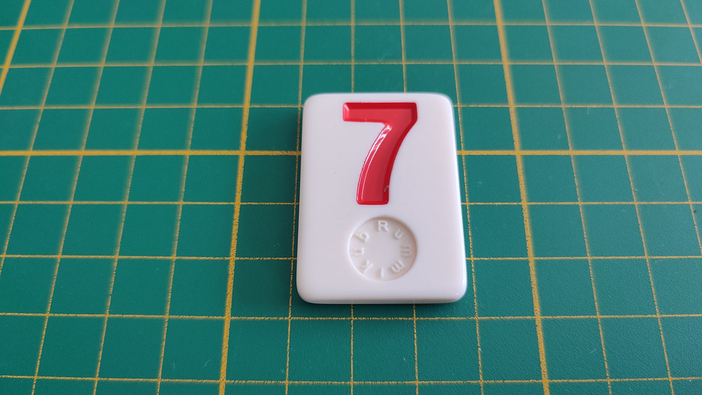 Tuile numéro 7 sept rouge pièce détachée jeu de société Rummikub Le rami des chiffres XXL #E60