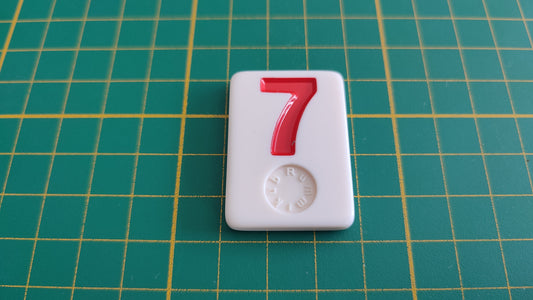 Tuile numéro 7 sept rouge pièce détachée jeu de société Rummikub Le rami des chiffres XXL #E60