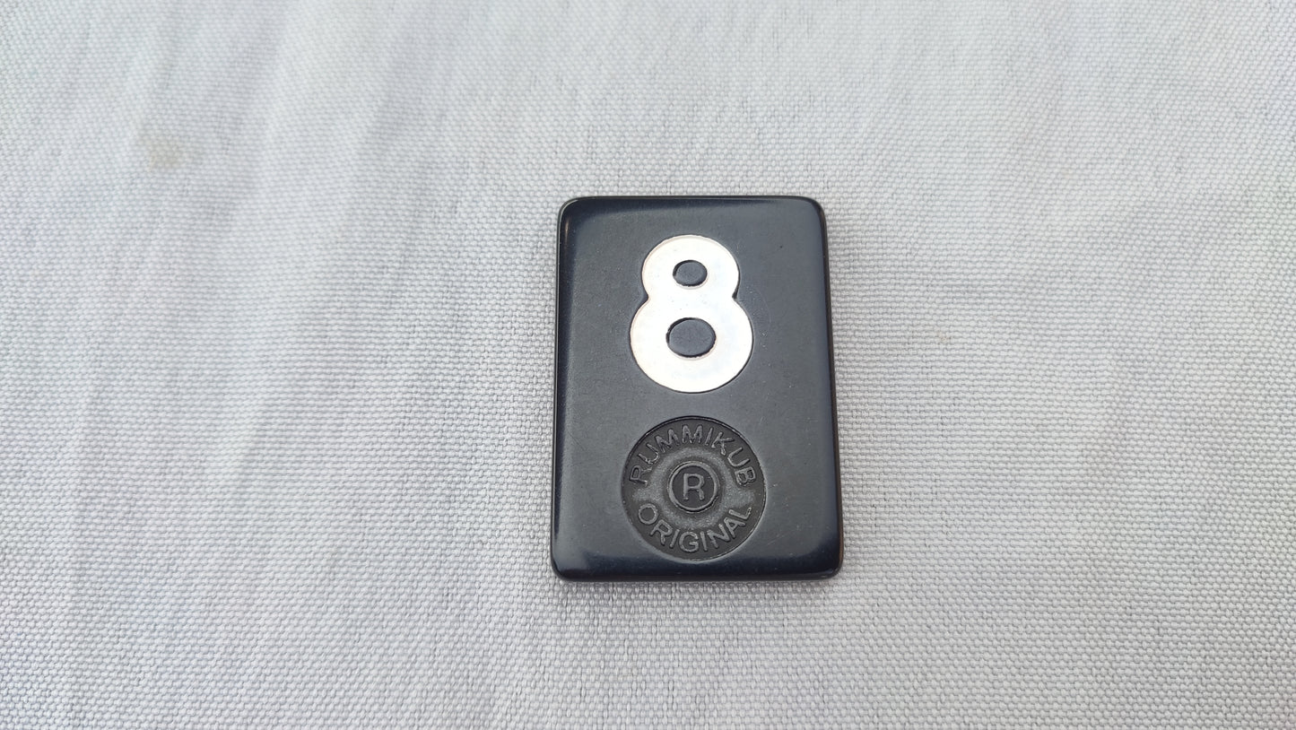Tuile numéro 8 blanche Rummikub Black Edition Goliath Pièce détachée #E73