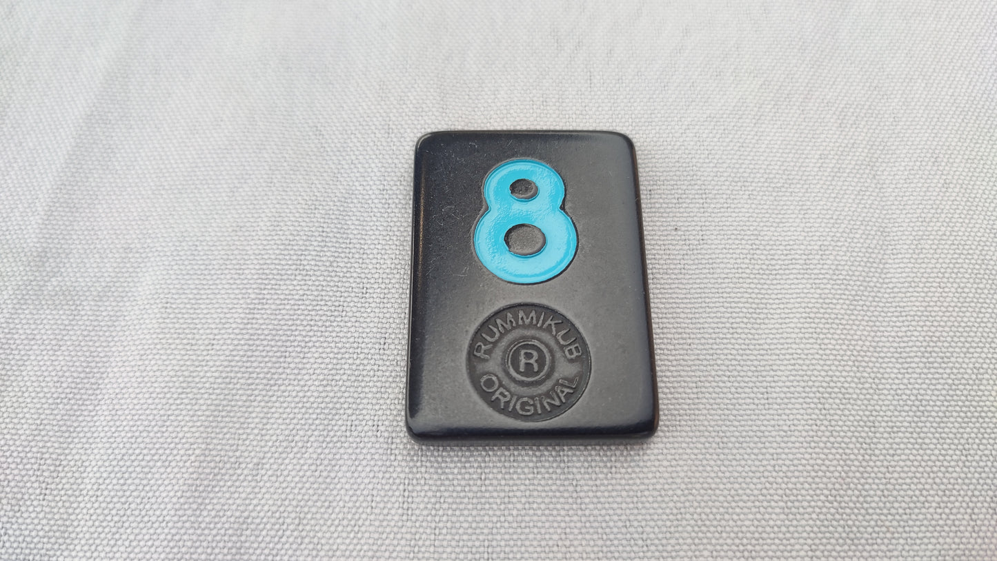 Tuile numéro 8 bleue Rummikub Black Edition Goliath Pièce détachée #E73