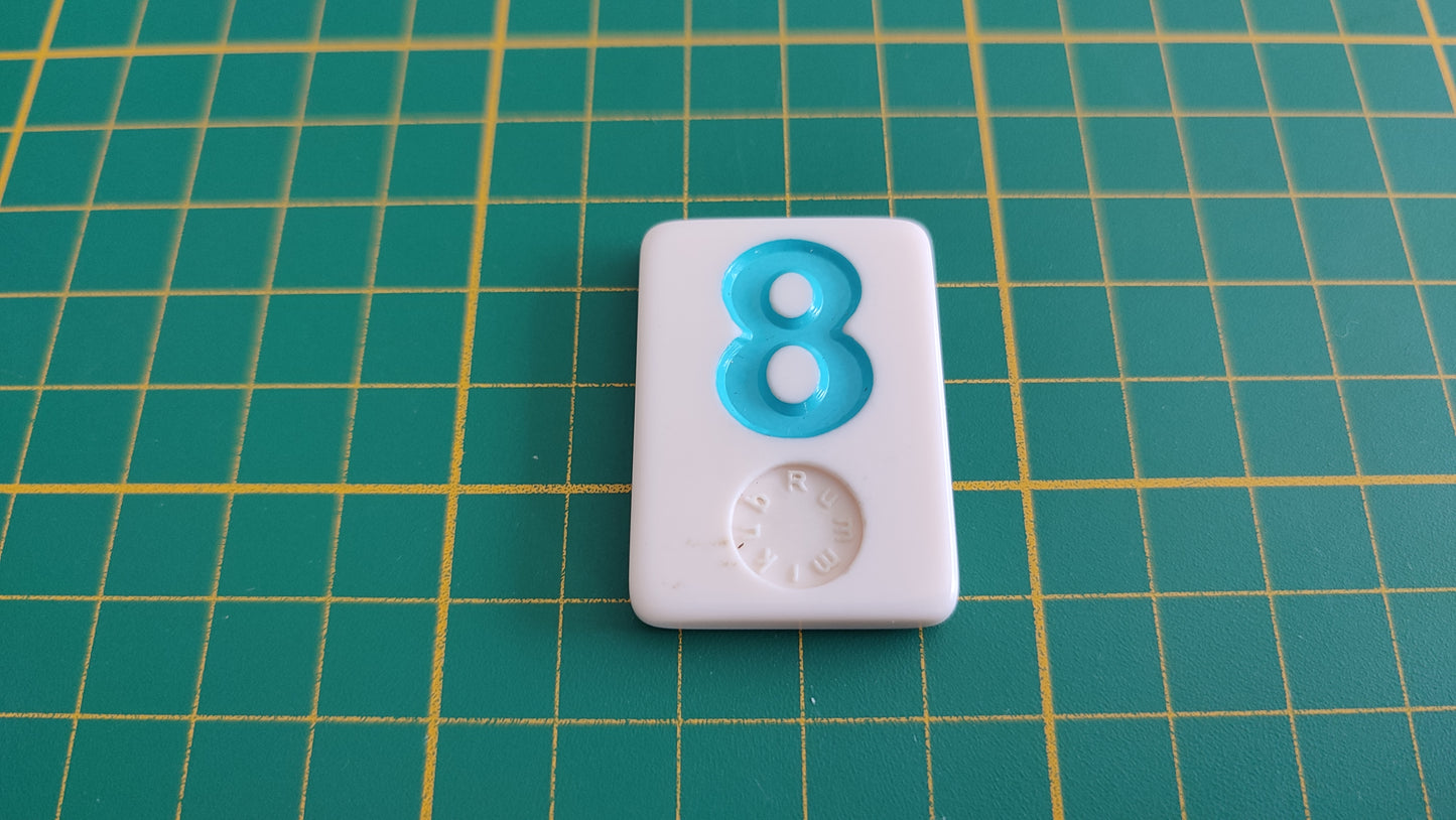 Tuile numéro 8 huit bleu pièce détachée jeu de société Rummikub Le rami des chiffres XXL #E60