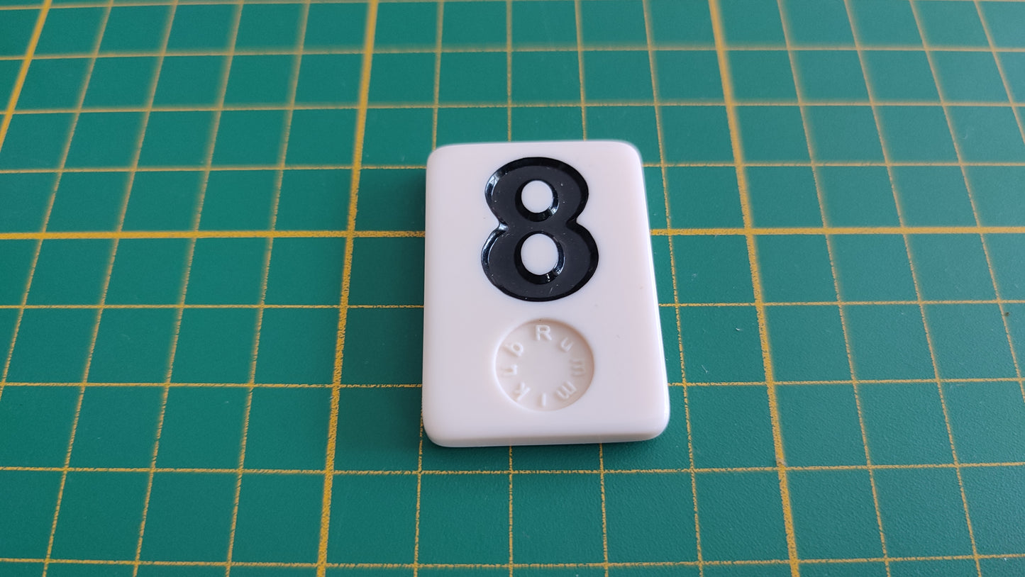 Tuile numéro 8 huit noir pièce détachée jeu de société Rummikub Le rami des chiffres XXL #E60
