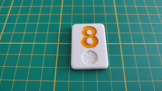 Tuile numéro 8 huit orange pièce détachée jeu de société Rummikub Le rami des chiffres XXL #E60