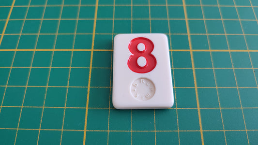 Tuile numéro 8 huit rouge pièce détachée jeu de société Rummikub Le rami des chiffres XXL #E60