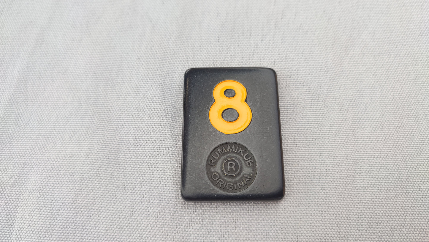 Tuile numéro 8 jaune orange Rummikub Black Edition Goliath Pièce détachée #E73