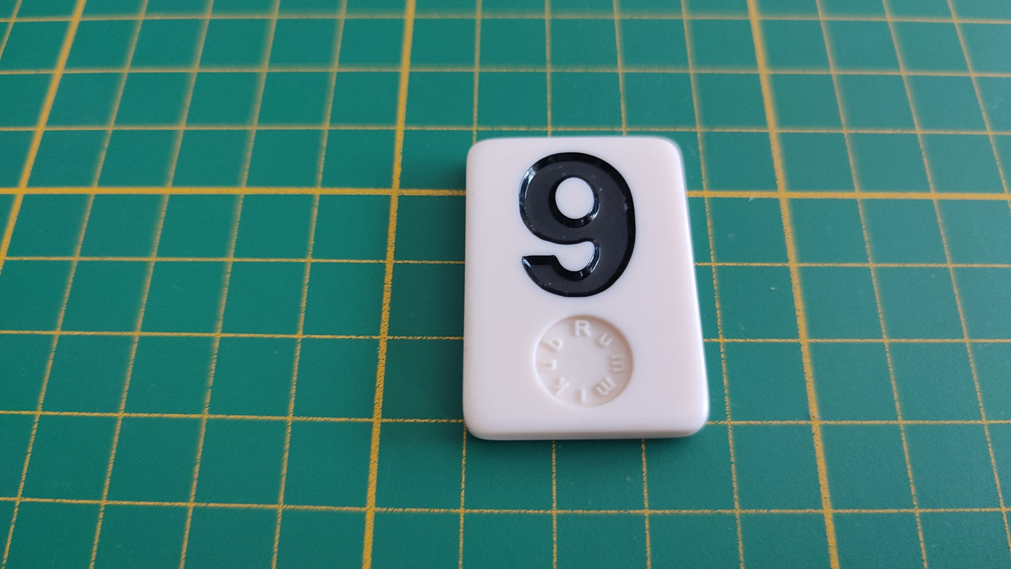 Tuile numéro 9 huit noir pièce détachée jeu de société Rummikub Le rami des chiffres XXL #E60