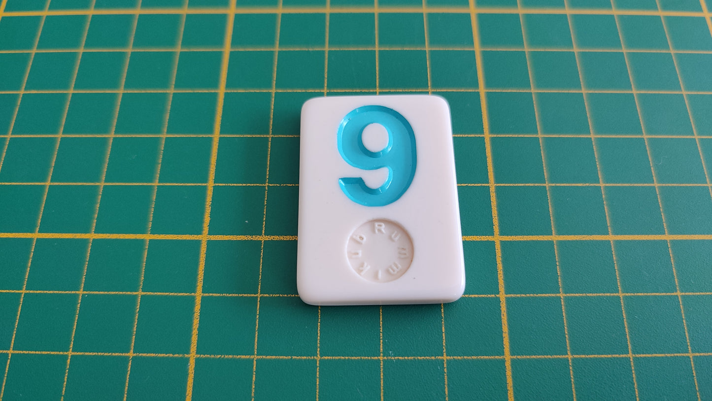 Tuile numéro 9 neuf bleu pièce détachée jeu de société Rummikub Le rami des chiffres XXL #E60