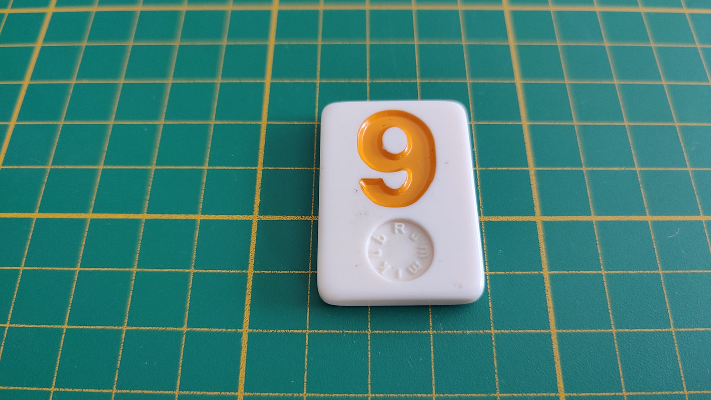 Tuile numéro 9 neuf orange pièce détachée jeu de société Rummikub Le rami des chiffres XXL #E60