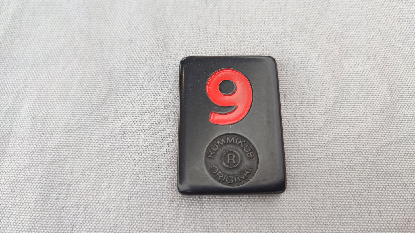 Tuile numéro 9 rouge Rummikub Black Edition Goliath Pièce détachée #E73