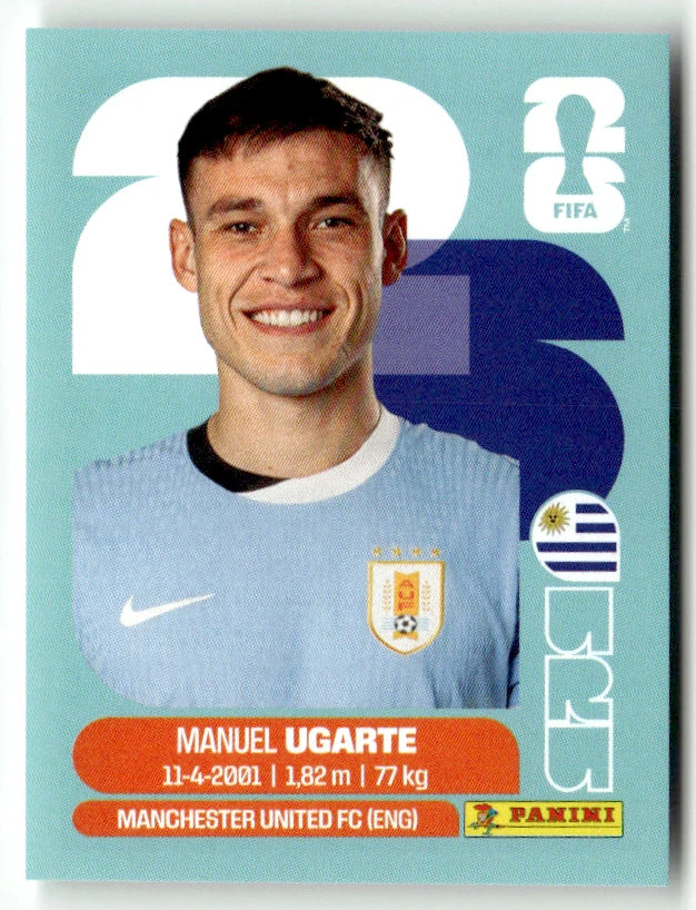 URU 14 Manuel Ugarte - Sticker autocollant Panini Coupe du Monde FIFA 2026 Uruguay - Pièce détachée