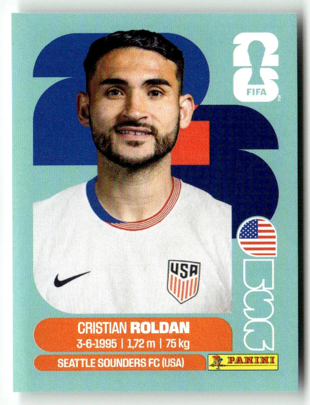 USA 11 Cristian Roldan - Sticker autocollant Panini Coupe du Monde FIFA 2026 États-Unis - Pièce détachée