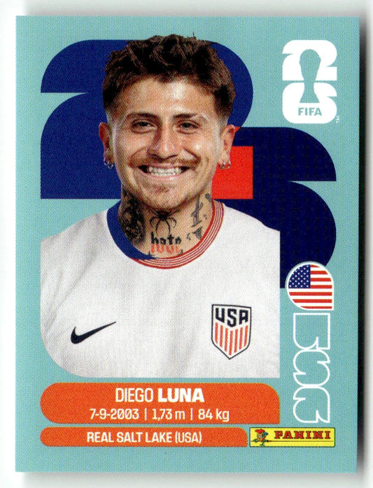 USA 14 Diego Luna - Sticker autocollant Panini Coupe du Monde FIFA 2026 États-Unis - Pièce détachée