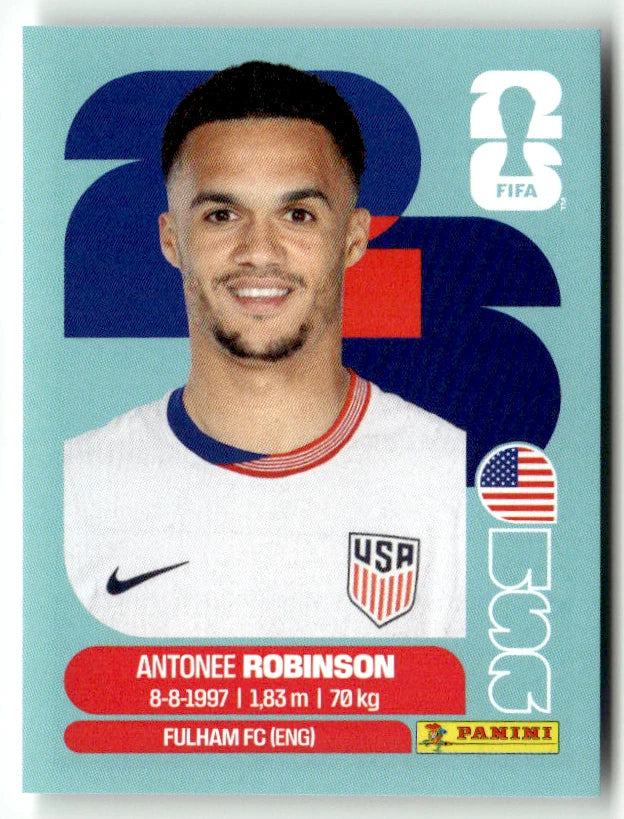 USA 7 Antonee Robinson - Sticker autocollant Panini Coupe du Monde FIFA 2026 États-Unis - Pièce détachée