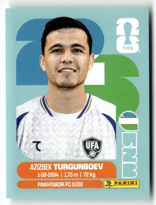 UZB 14 Azizbek Turgunboev - Sticker autocollant Panini Coupe du Monde FIFA 2026 Uzbekistan - Pièce détachée