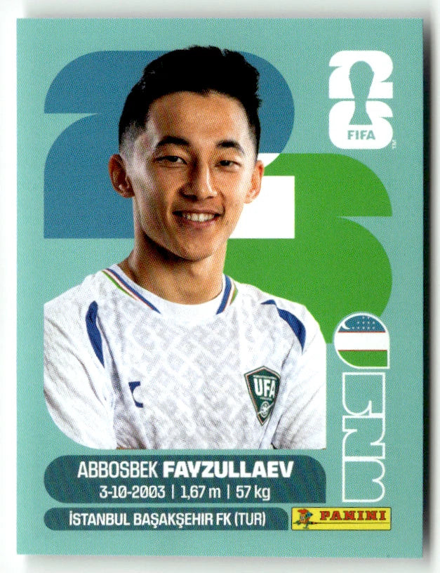 UZB 20 Abbosbek Fayzullaev - Sticker autocollant Panini Coupe du Monde FIFA 2026 Uzbekistan - Pièce détachée