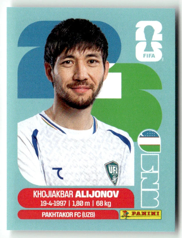 UZB 8 Khojiakbar Alijonov - Sticker autocollant Panini Coupe du Monde FIFA 2026 Uzbekistan - Pièce détachée